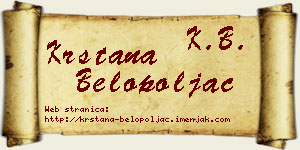 Krstana Belopoljac vizit kartica